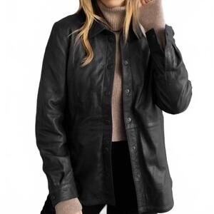 NEW MAURITIUS ofilia rf leather jacket in black